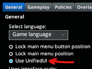 UnifiedUI Option